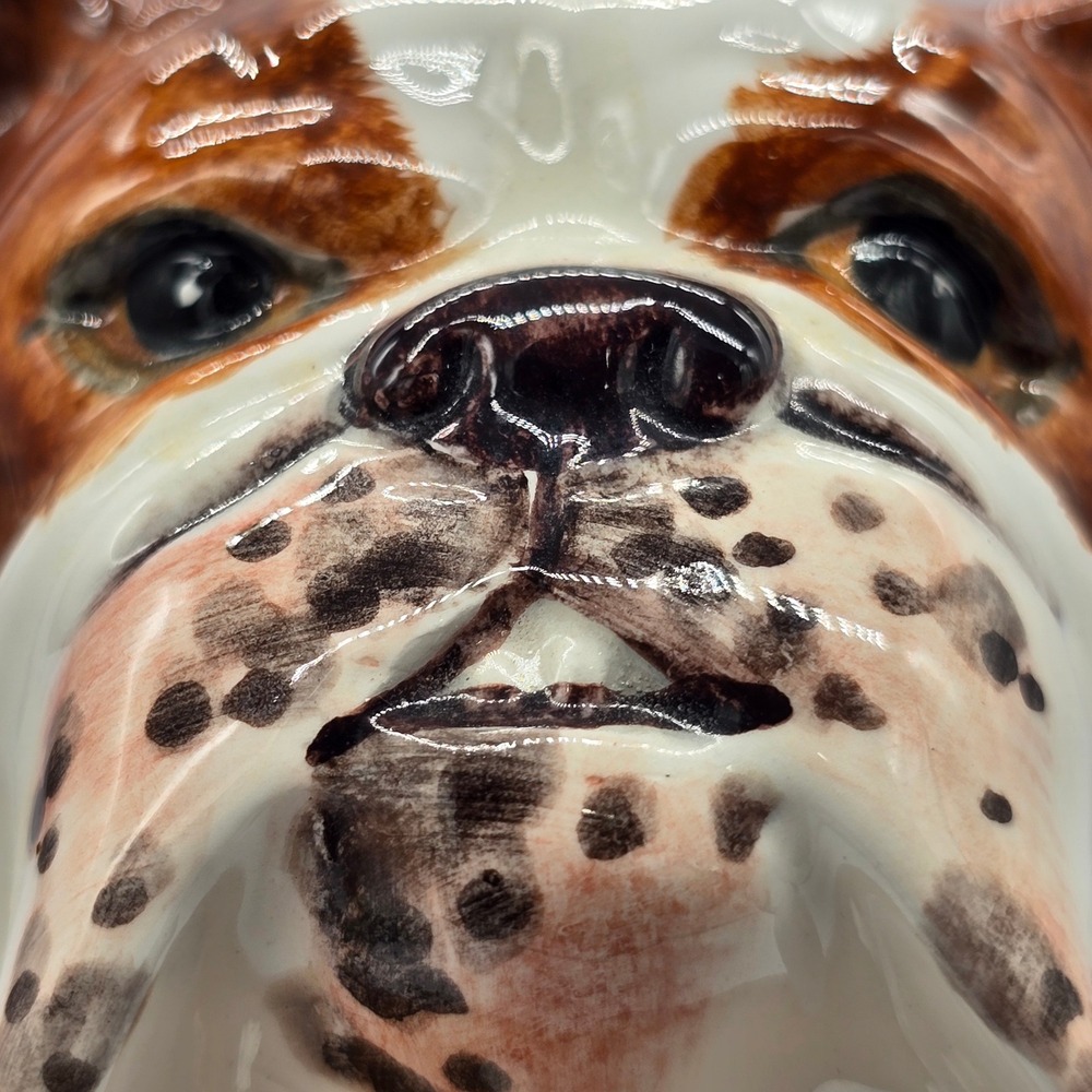 Antique Shafford Bulldog Brown White‎ Ceramic Sitting Dog Japan Collectible - Picture 8 of 11